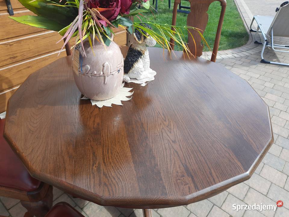 piękny dębowy stół blat 108 75cm wielkopolskie Mielnica Duża