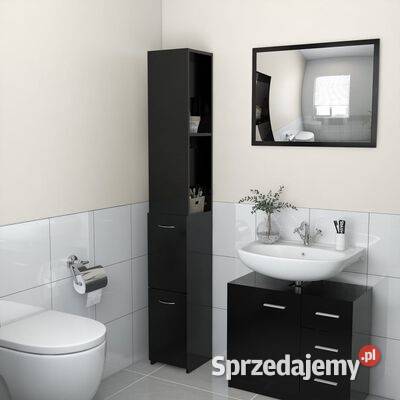 vidaXL Szafka łazienkowa czarna 25x265x170