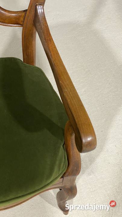 Fotel stylowy z rafią orzech Budno