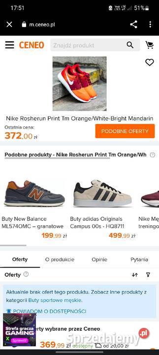 Sprzedam buty Nike Rosherun Print Tm czerwony Jędrzejów sprzedam