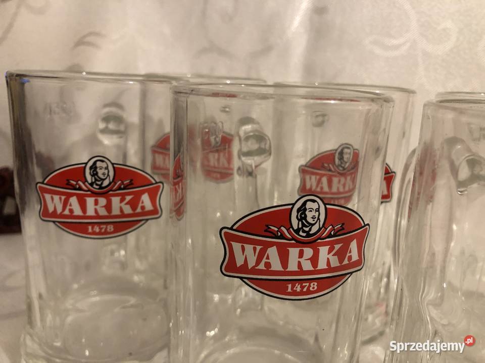 kolekcja kufli logo WARKA 6 sztuk szklane z Zegrze