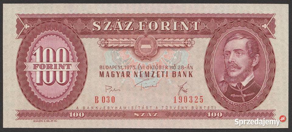 WĘGRY 100 FORINTÓW 1975 STAN BANKOWY UNC Łódź