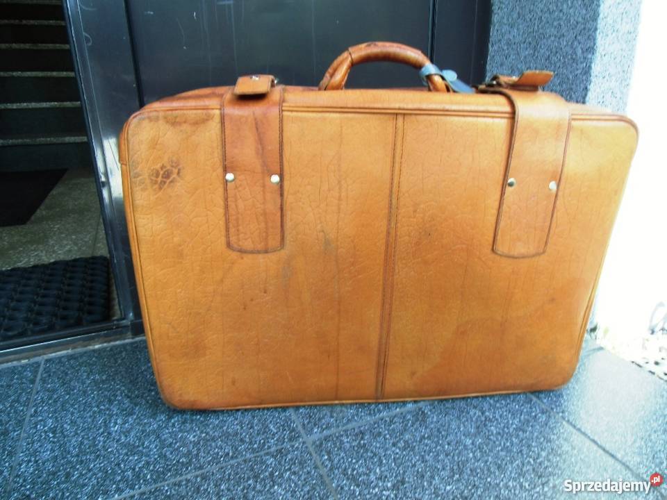 Pożądna skórzana walizka z czasów PRLszyk z mazowieckie Warszawa
