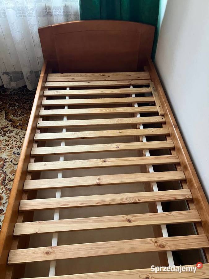 Solidne lite drewniane bukowe łóżko 90x200 Łóżka Nisko