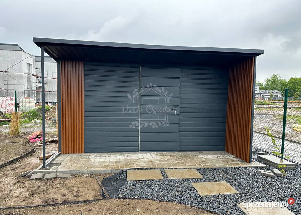 Schowek domek ogrodowy 4x3m wiata 4x1m antracyt Poznań