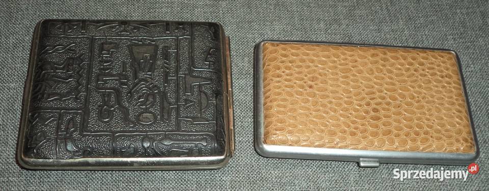 Stara metalowa tabakierka stara papierośnica Piekary Śląskie