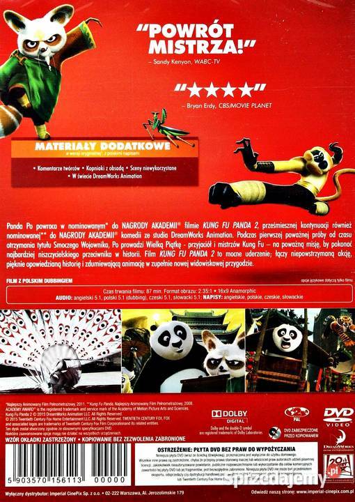 KUNG FU PANDA 1 2 3 SEKRETY POTĘŻNEJ PIĄTKI 4 Filmy Kalisz
