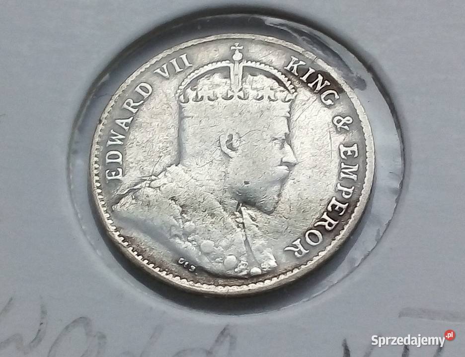 CEYLON10 CENTÓW1908 r SREBRO 0800EDWARD V