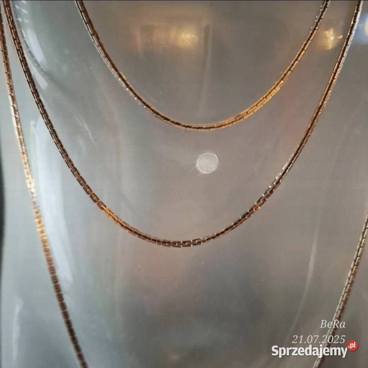 Potrójny Srebrny Łańcuszek Naszyjnik Srebro 38