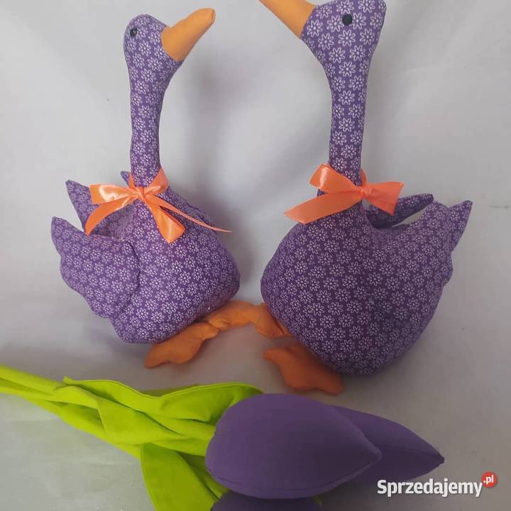 Gąski szyte ozdoby wielkanocne dekoracje wnętrz wielokolorowy Sędziszów Małopolski