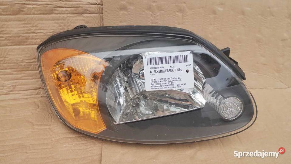 Lampa Przód Prawa Hyundai Accent 2 II Lift 0205r sprzedam