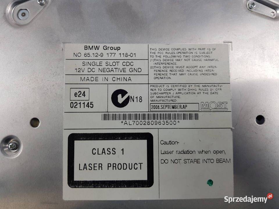 ZMIENIARKA CD RADIO 65129177118 BMW X6 E71 FV23 Lipno