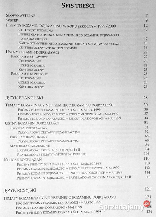 Informator maturalny 2000 Język francuski Chełm