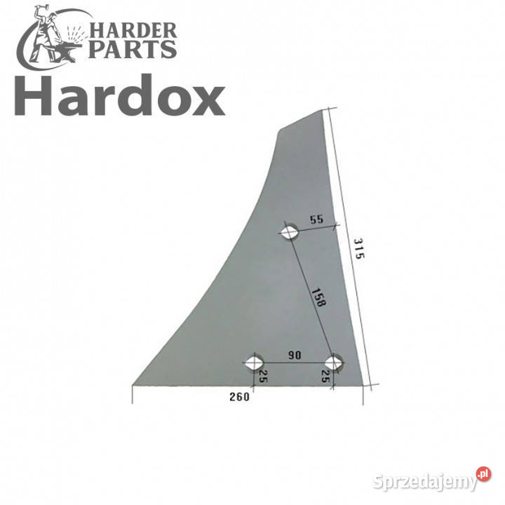 Pierś HARDOX 619129L 619171L części do pługa Suwałki