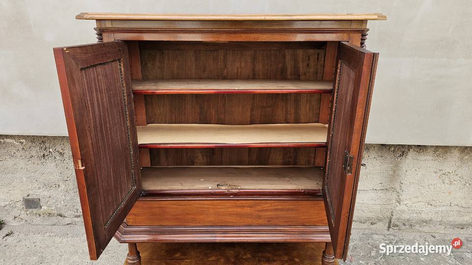 Piękna duża komoda biedermeier XIXw KOMPLET Meble Wałbrzych