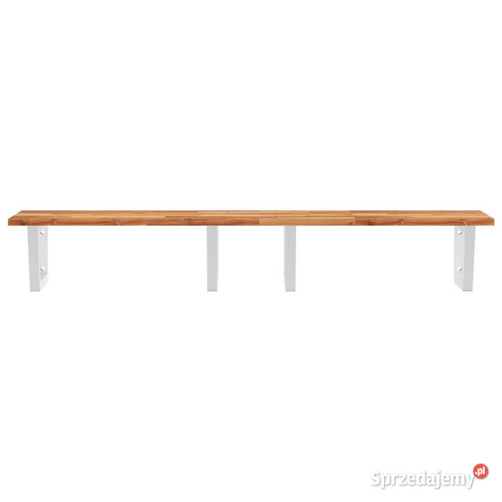 Półka ścienna pod umywalkę stal i lite drewno Szafki