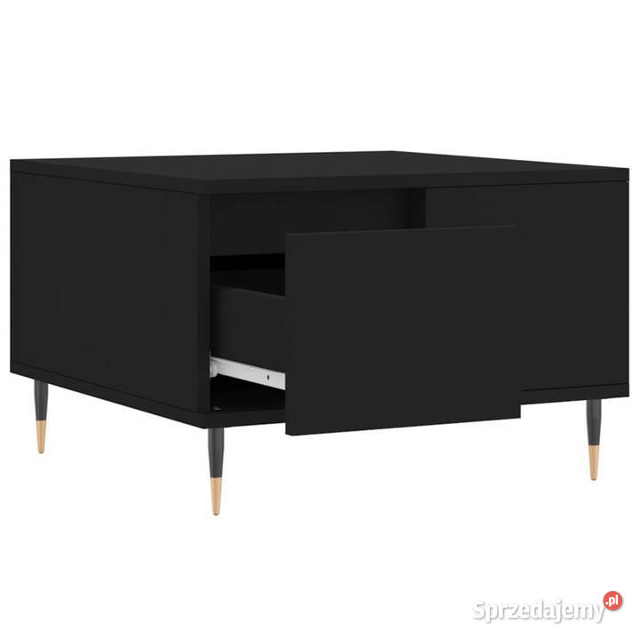 Stolik kawowy czarny 55x55x365 materiał Warszawa
