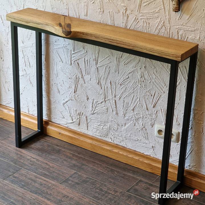 Konsola loft BLAT DĘBOWY z naturalną krawędzią Konsole Bartoszyce