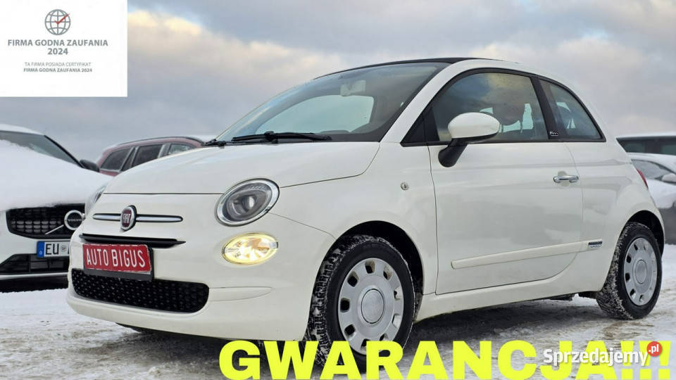 Fiat 500 ledy super stan zarejestrowany biała wielofunkcyjna kierownica Lębork