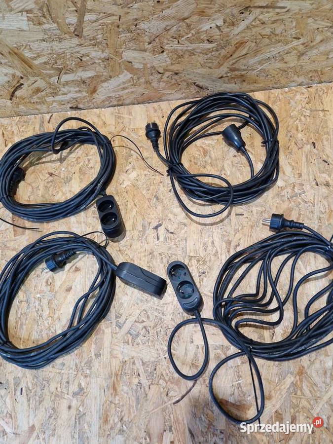 Przedłużacz podwójny z uziemieniem 10 m czarny Głogowa sprzedam