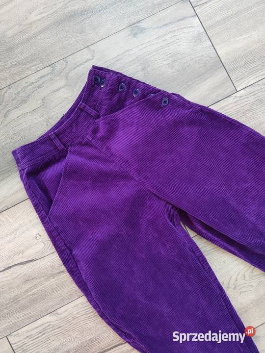 Fioletowe Spodnie sztruskowe Vintage 89 90s Spodnie Jasło sprzedam