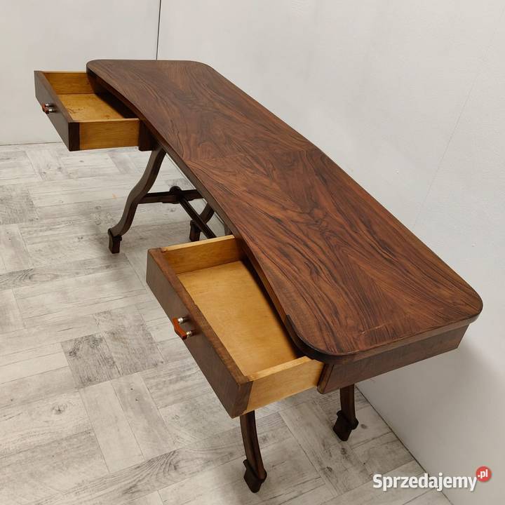Biurko Mid century art deco orzech lata 50te Radomsko