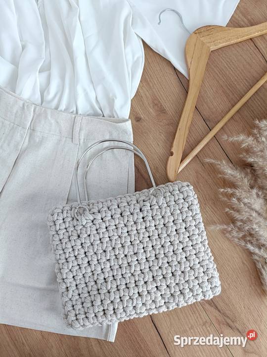Torebka ze sznurka handmade brązowy/beżowy Rzeszów