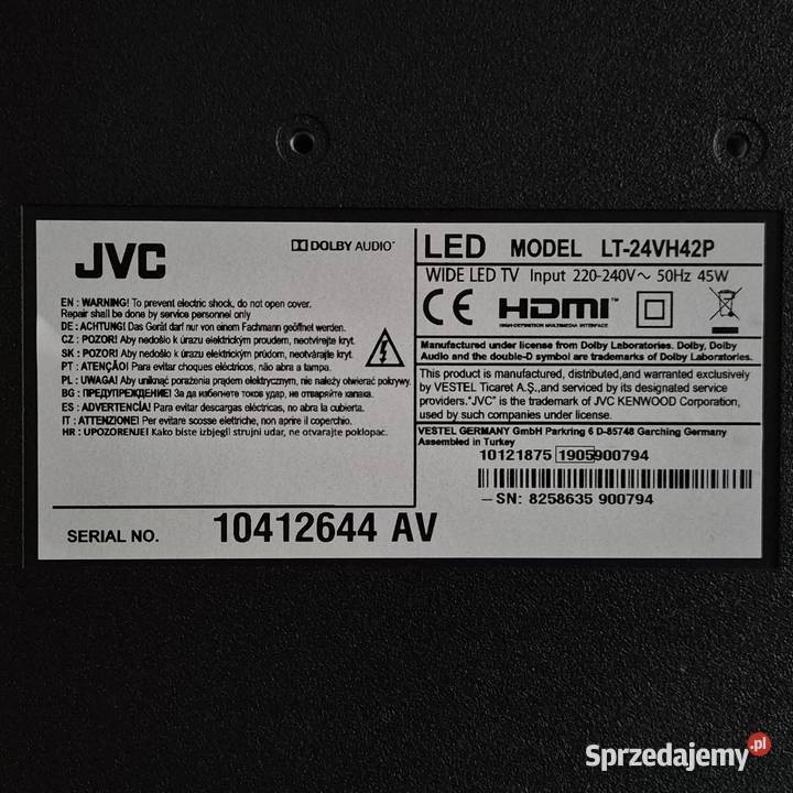 Telewizor JVC LED 24VH42P Pilot Mielec