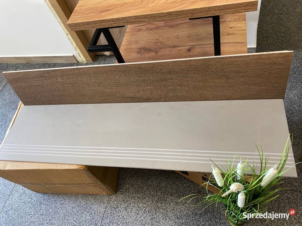 płytki schodowe 30x120 szare beton deska