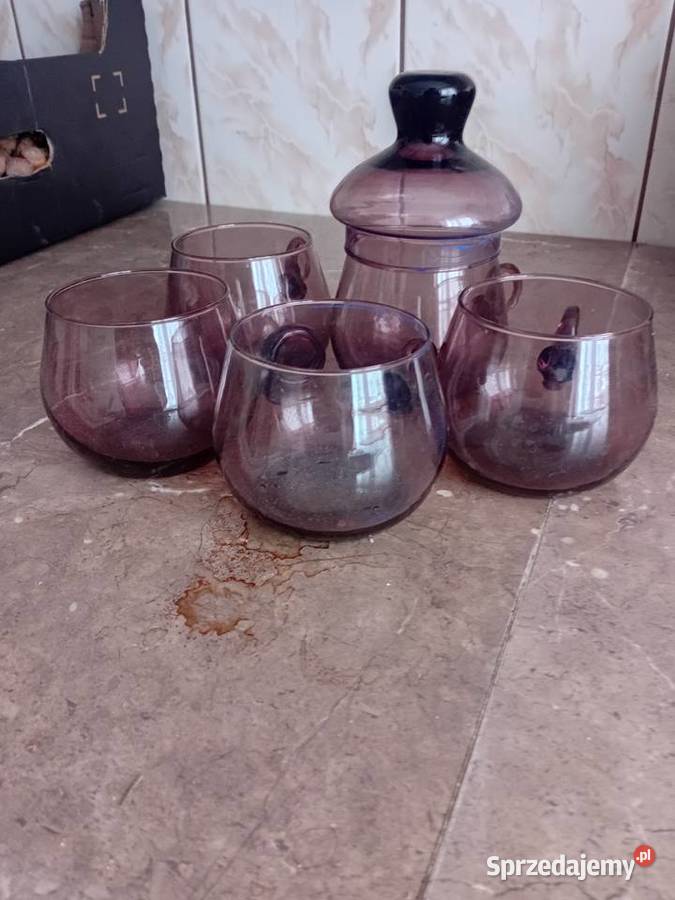 Szkło hartowane szklanki i cukiernica Biskupice