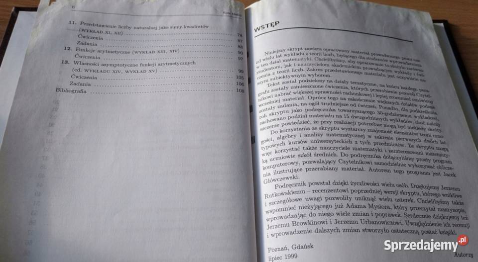 Elementy teorii liczb Wacław Marzantowicz Piotr twarda Gdańsk