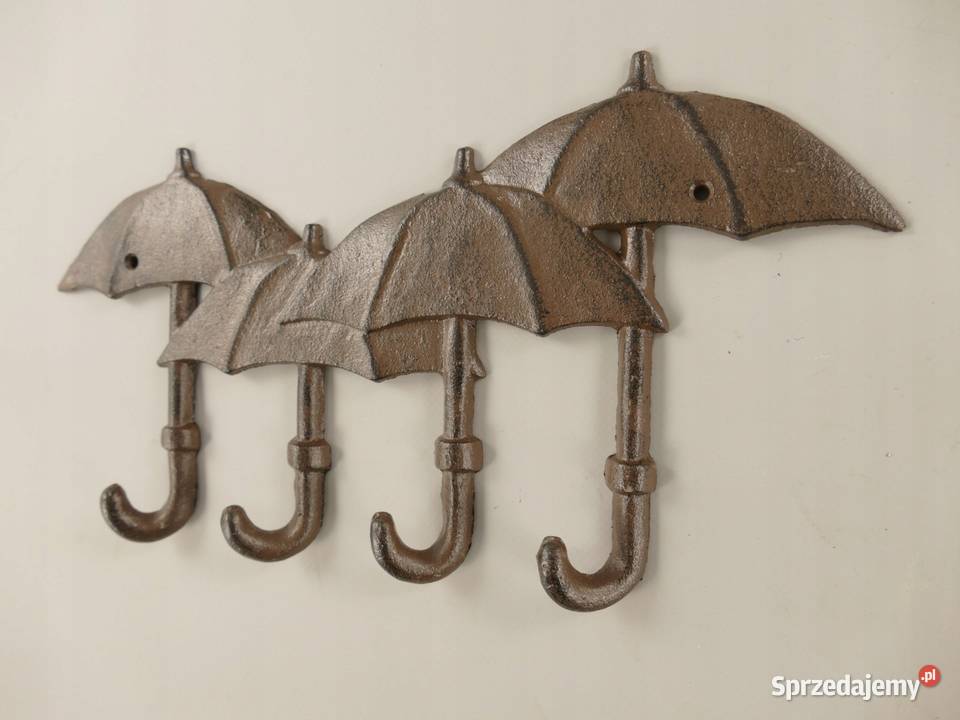 Wieszak żeliwny PARASOL PARASOLKI żeliwo brązowe