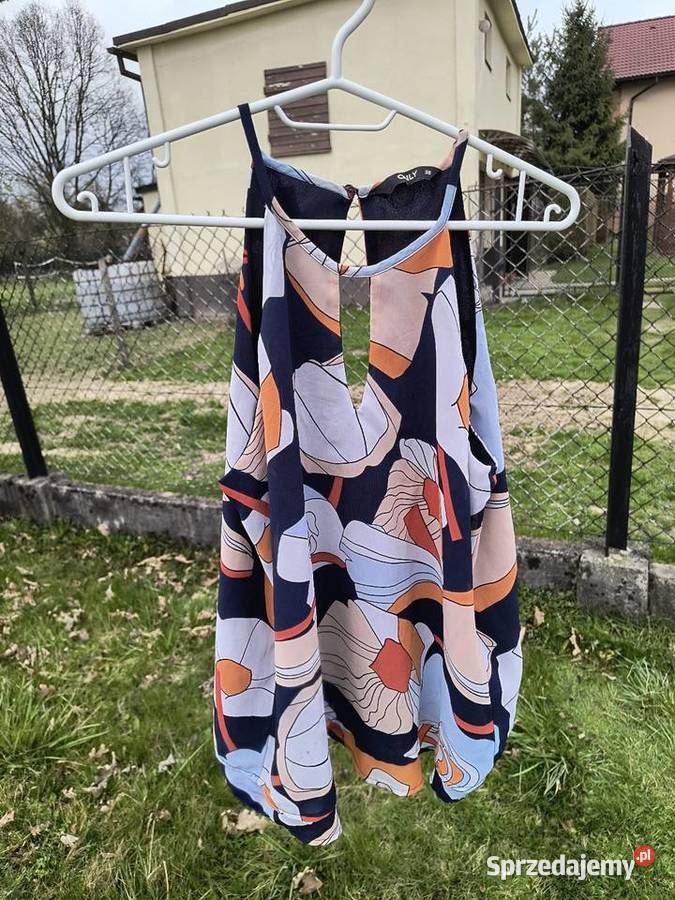 Abstract Print Sleeveless Blouse z dekoltem Kaniów