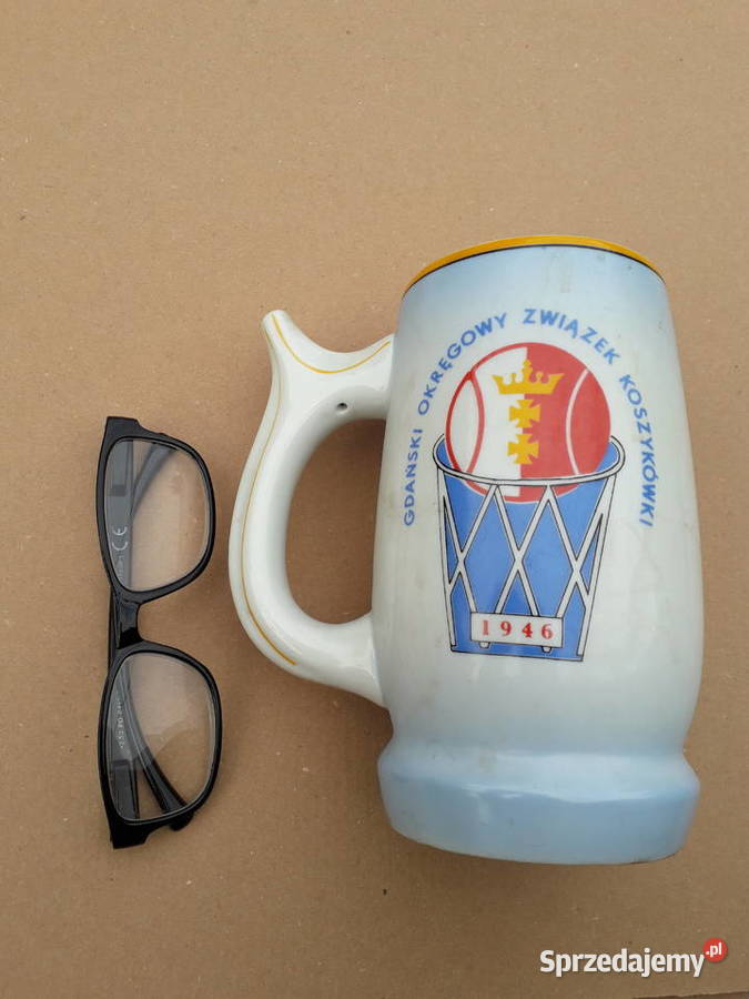 Klimatyczny kufel Lubiana wzór kaszubski prl