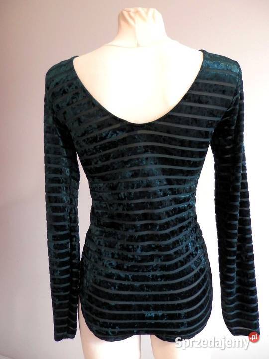 Bluzka Body Aksamitna Ciemnozielona Szmaragdowa Łomża