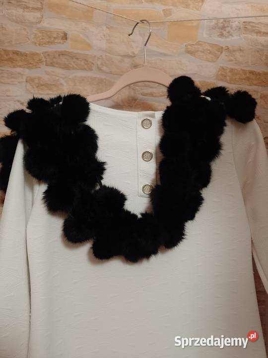 Czarny futrzany szal futrzana Etola futro z Dla kobiet Kraków