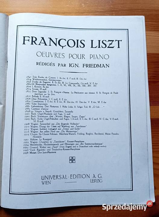 Liszt Gounod Faust Waltzer Friedman Piano Pozostałe Łódź sprzedam