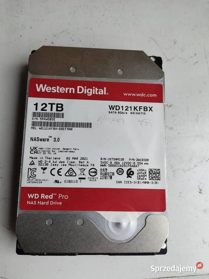 Dysk twardy WD Red Pro NAS 12 TB Zawiercie