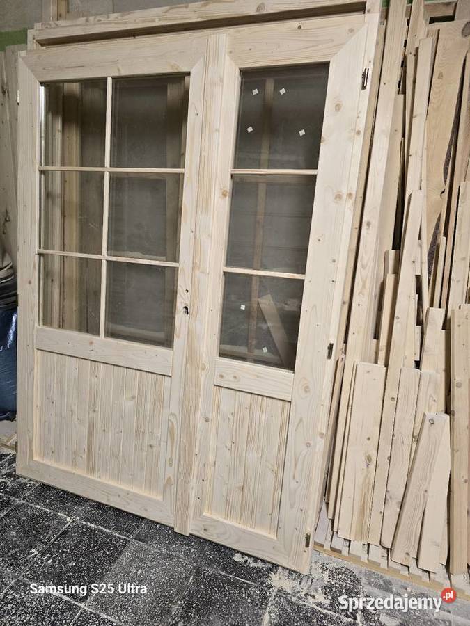 Drzwi drewniane tarasowe 150 x 200 Kraków