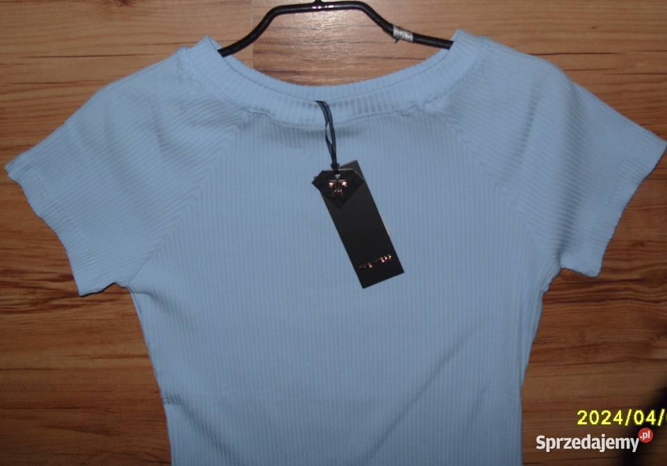 NOWY Prążek Baby Blue dekolt łódka Monetka r ML wielkopolskie Rawicz