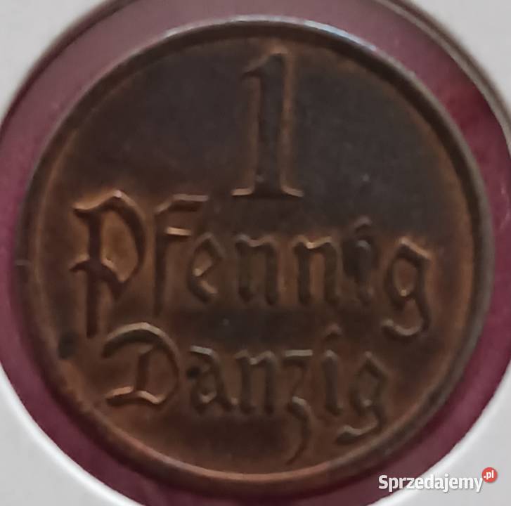 1 Fenig Wolne Miasto Gdańsk 1937 r 2 mennicze Konin