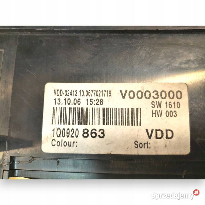 LICZNIK ZEGARY 1Q0920863 VW Eos 16 20 FSI 32 V6 lubelskie Chełm sprzedam