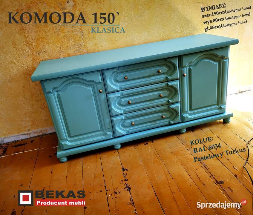 Stylowa Biała Witryna 120 z Dębowym Blatem pomorskie Gdańsk