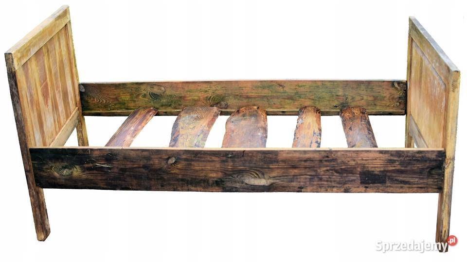 stare drewniane łóżko meble dom pokój antyk Iwierzyce