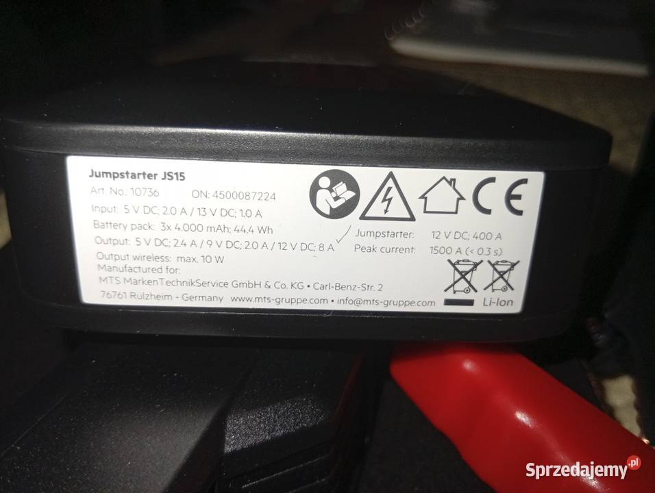 Jumpstarter JS15 1500A 12V Booster Powerbank Ładowarki samochodowe Wińsko