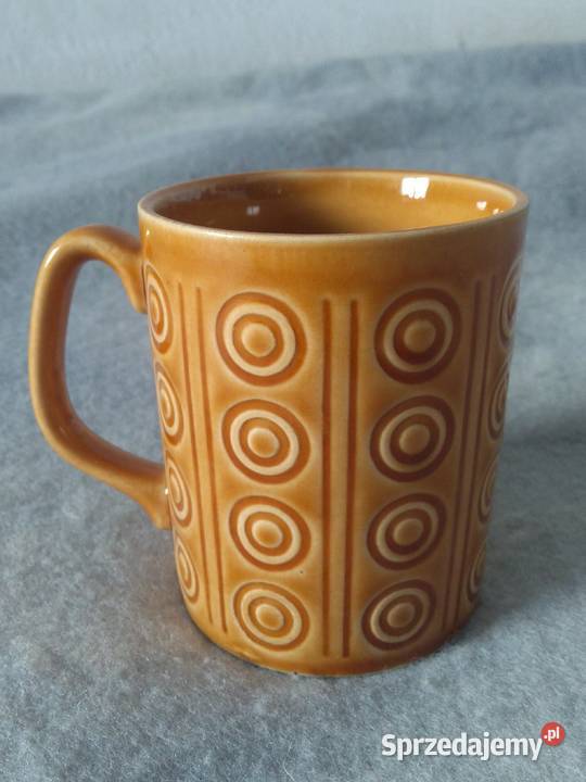 Kubek Pruszków miodowy koła z uchem porcelit Warszawa