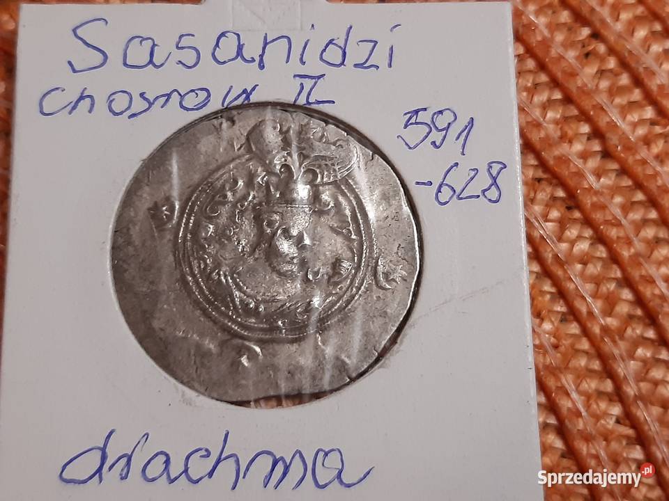 moneta srebrna śreniowiecza Sasanidzi Chosroes Łomża