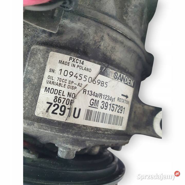SPRĘŻARKA KLIMATYZACJI Opel Astra J 16 Sanden Chełm sprzedam