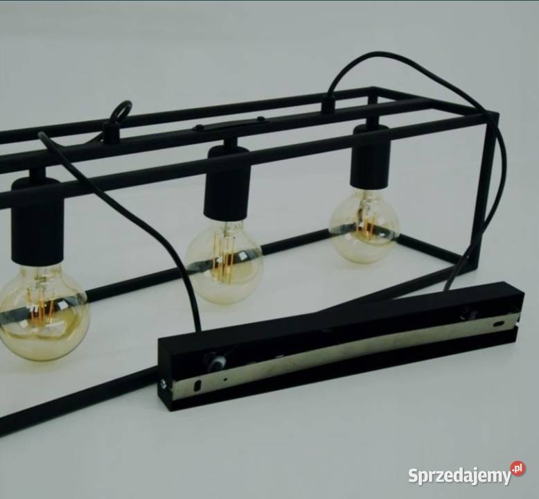 lampa loft wisząca czarna z żarówkami plafon Lampy wiszące