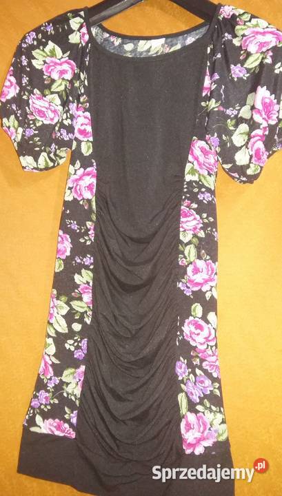 Tunikabluzka czarna w kwiatySM Bluzki i koszule sprzedam